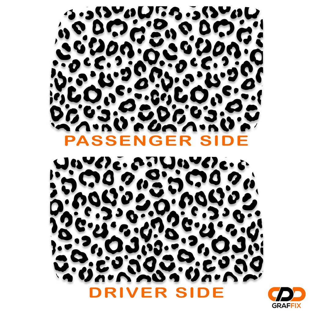 Leopard Cheetah Print Hardtop Rear Side Window Decal Set - Fits Jeep Wrangler 4-Door JKU 2007 - 2018