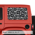 Hawaiian Hibiscus Floral Pattern Hardtop Window Decal Set - Fits Jeep Wrangler JKU 2007 - 2018