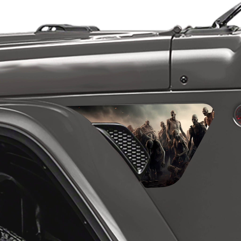Zombie Horde 2pc Vinyl Fender Decal Set - Fits Jeep Wrangler JL/Jeep Gladiator JT 2018+
