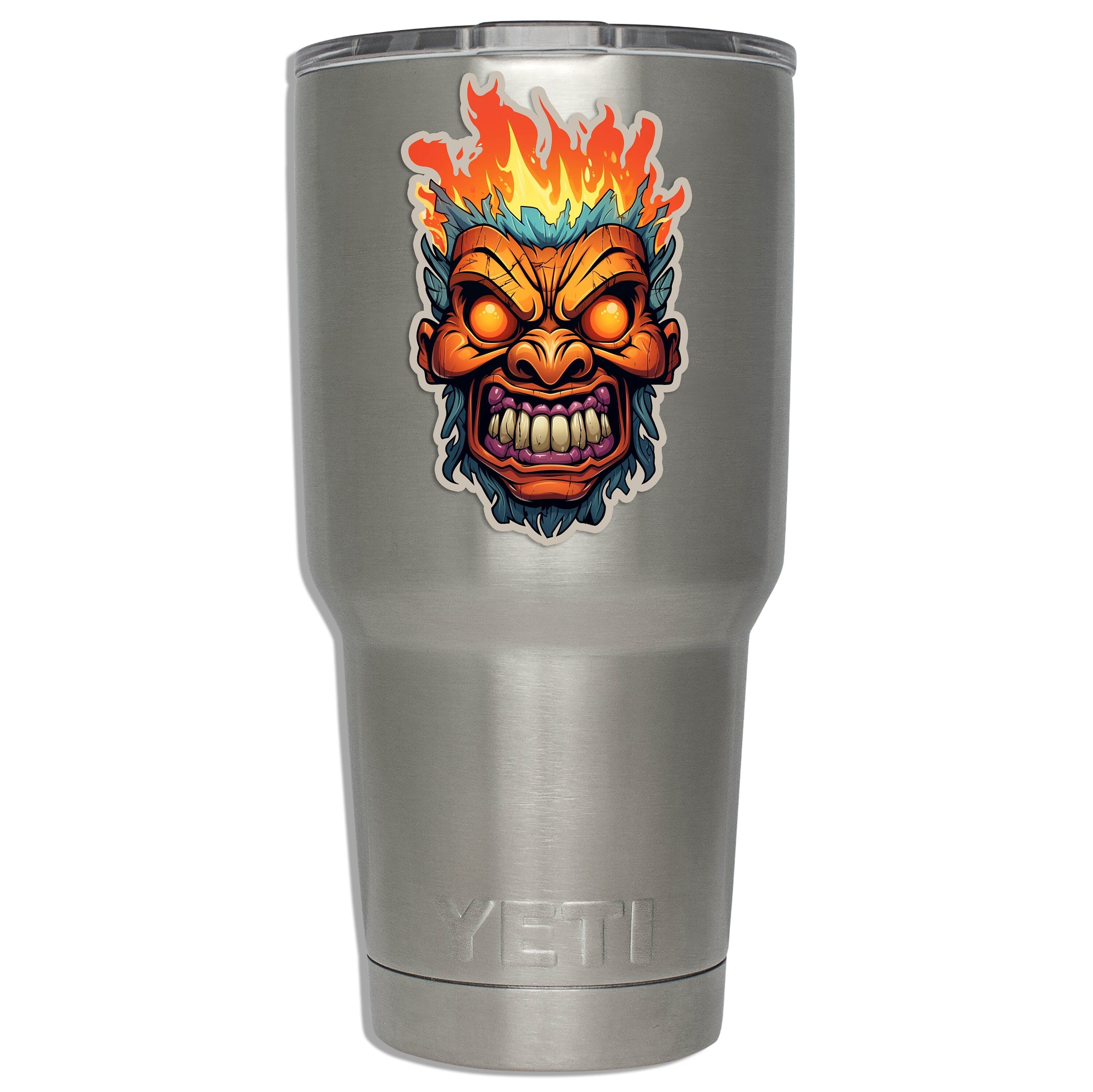 Kaka Tiki Fire Mask Cup Laptop Boat Cooler Car Vehicle Window Bumper Vinyl Decal Graphic Sticker