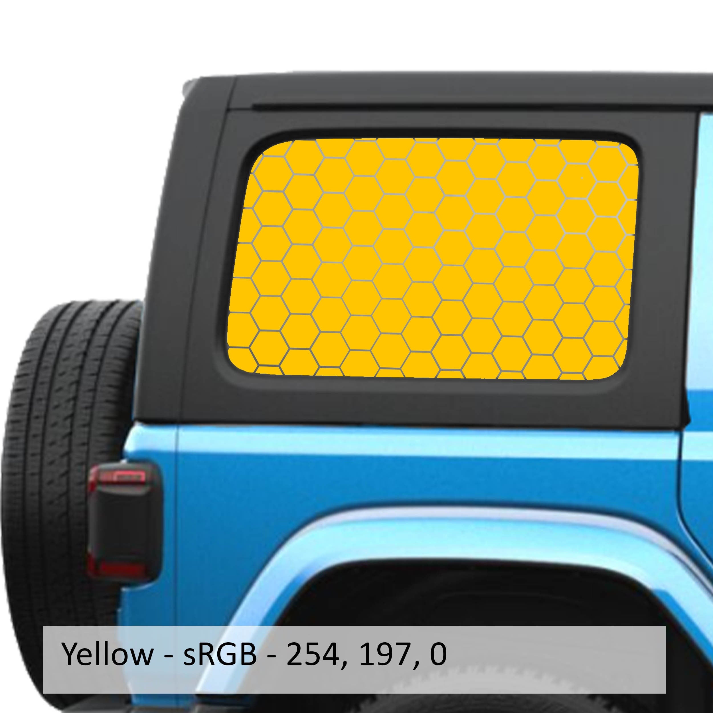 Honeycomb Hex Mesh Pattern Hardtop Window Decal Set - Fits Jeep Wrangler JLU 2018+