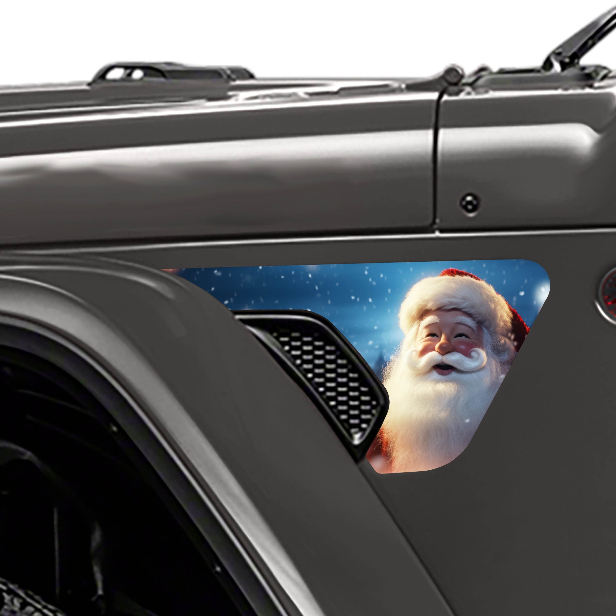 Santa Claus 2pc Vinyl Fender Decal Set - Fits Jeep Wrangler JL/Jeep Gladiator JT 2018+
