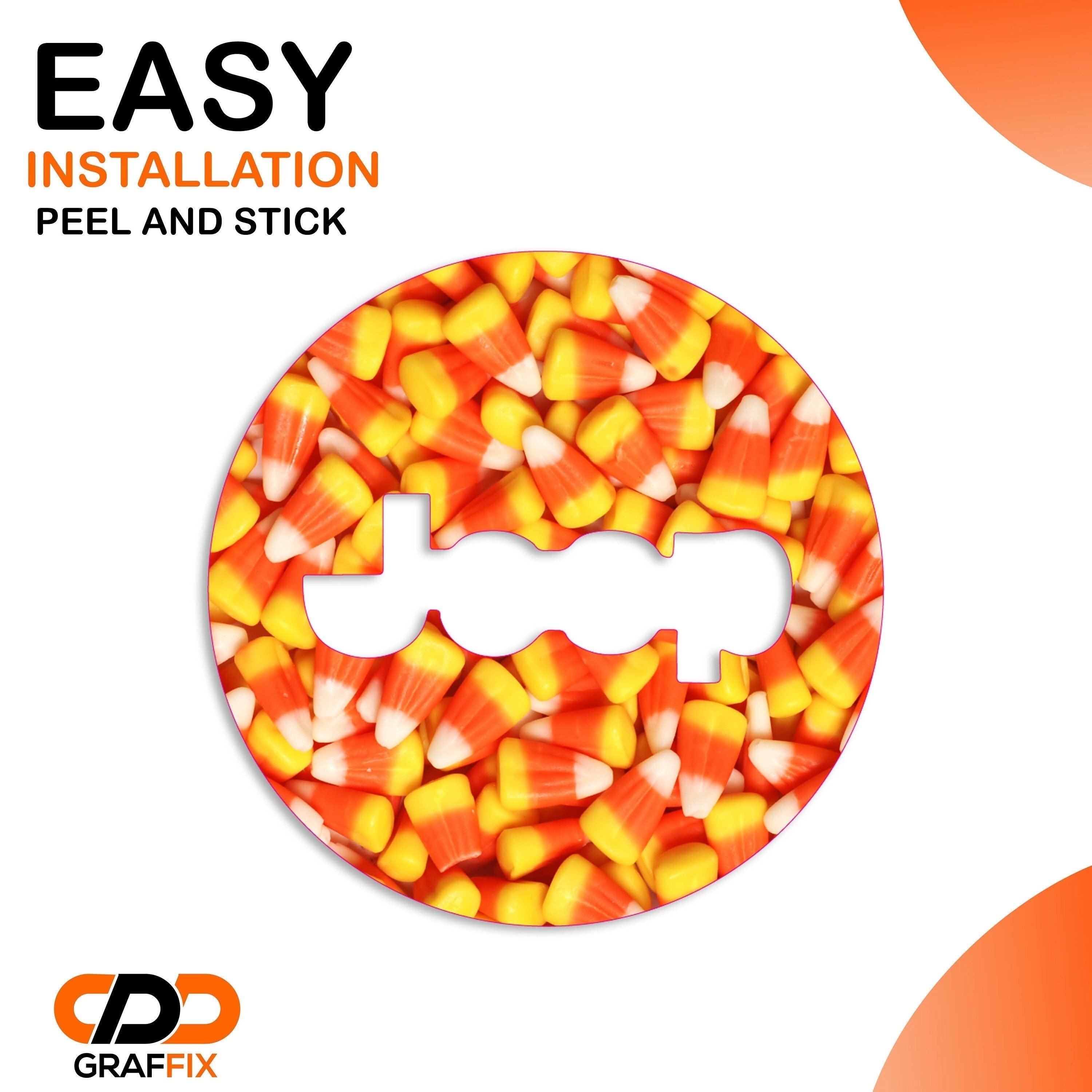 Candy Corn Print Steering Wheel Decal Overlay Halloween Accessory for Jeep Vehicles