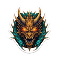 Mounted Gold Dragon Head Vinyl Sticker Fantasy RPG Decal for Water Bottle Laptop Car Tumbler DnD Gift for Dragon and Tabletop Fans
