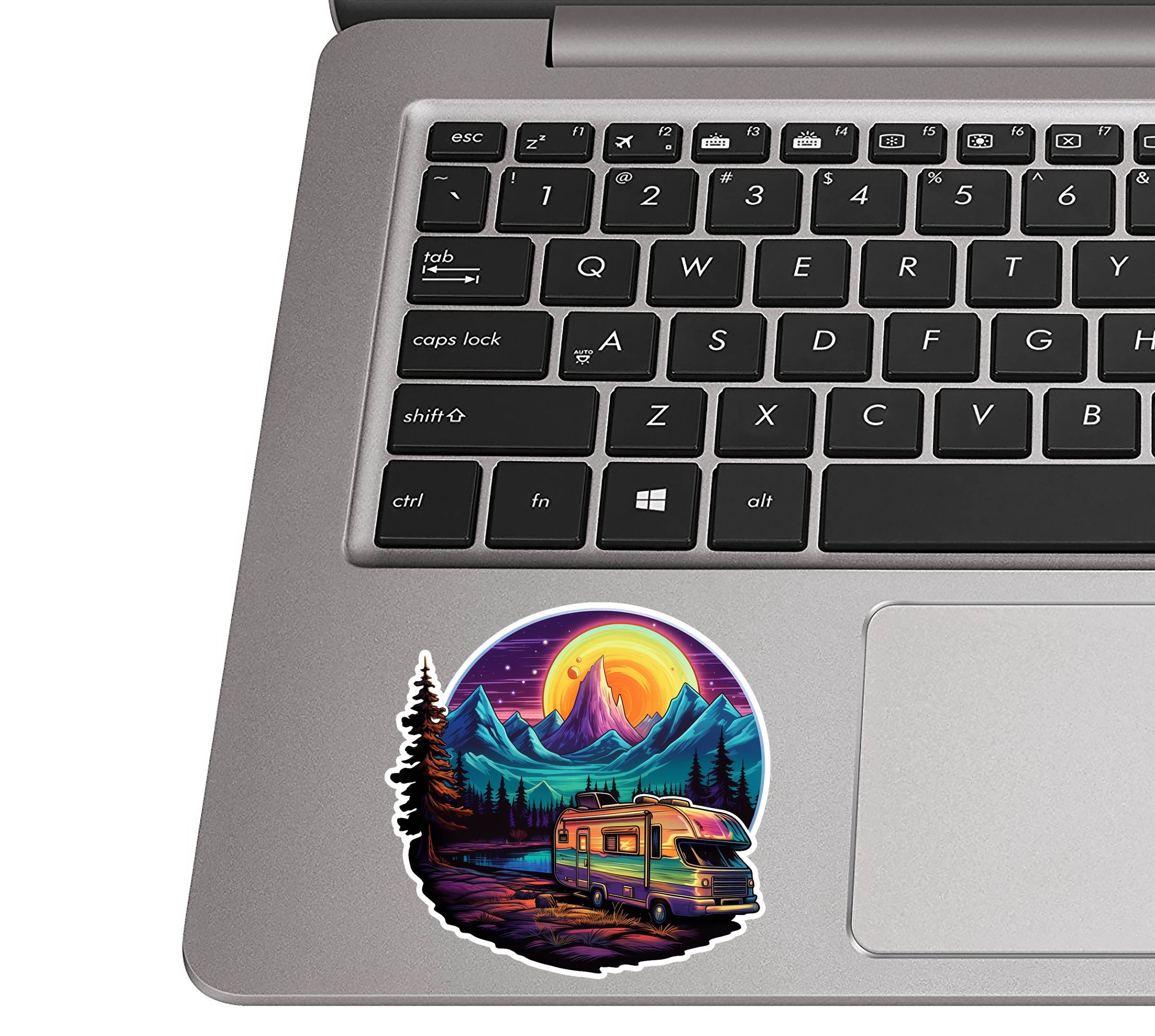 Psychedelic RV Camper Vinyl Sticker Trippy Retro Travel Decal for Laptop Water Bottle Cooler Van Life Journal Collectible Hippie Gift