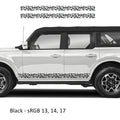Leopard Print Side Skirt Stripe Kit Decals Fits Ford Bronco (4 Door) 2020 - Current