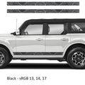 Topographic Side Skirt Stripe Kit Decals Fits Ford Bronco (4 Door) 2020 - Current