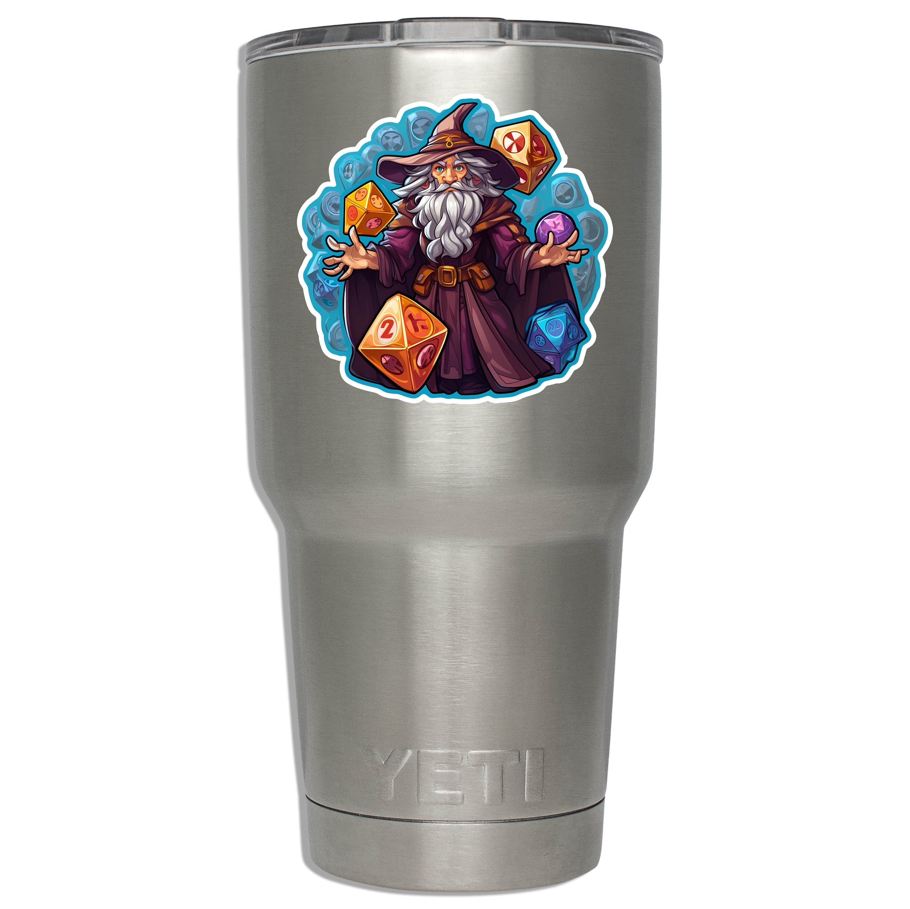 Wizard Dice Storm Vinyl Sticker Magic RPG Wizard Decal for Laptop Water Bottle Suitcase or Car DnD Fantasy Gaming Gift