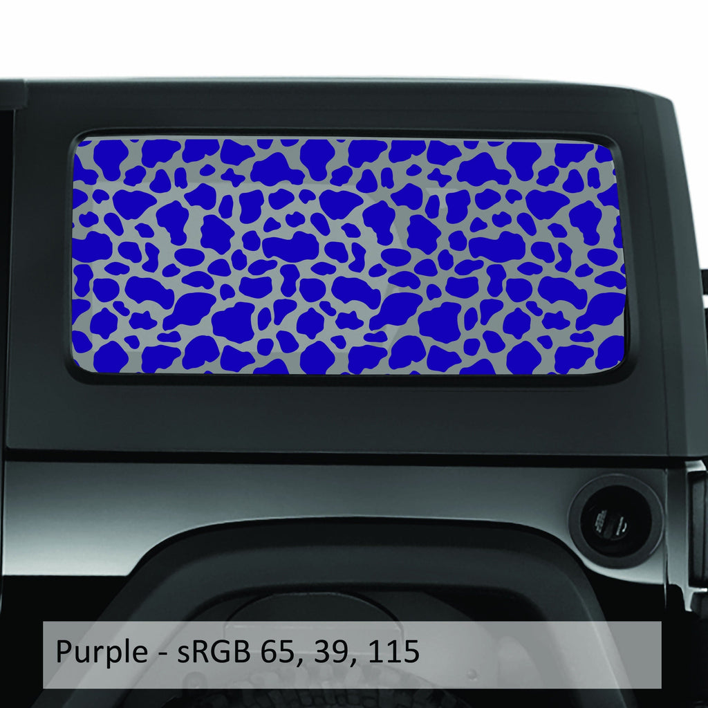 Cow Print Pattern Hardtop Window Decal Set - Fits Jeep 2-Door JK Wrangler 2007 - 2018