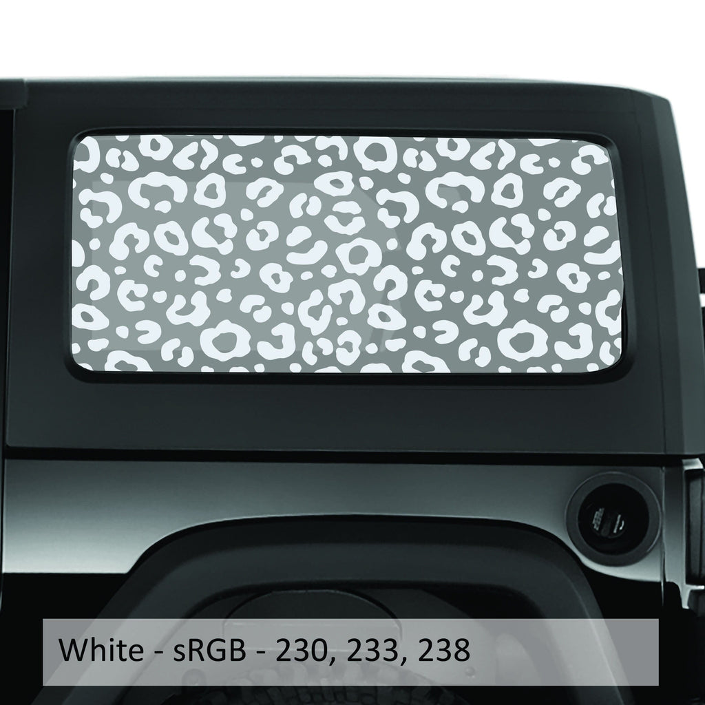 Leopard Cheetah Print Hardtop Window Decal Set - Fits Jeep 2-Door JK Wrangler 2007 - 2018