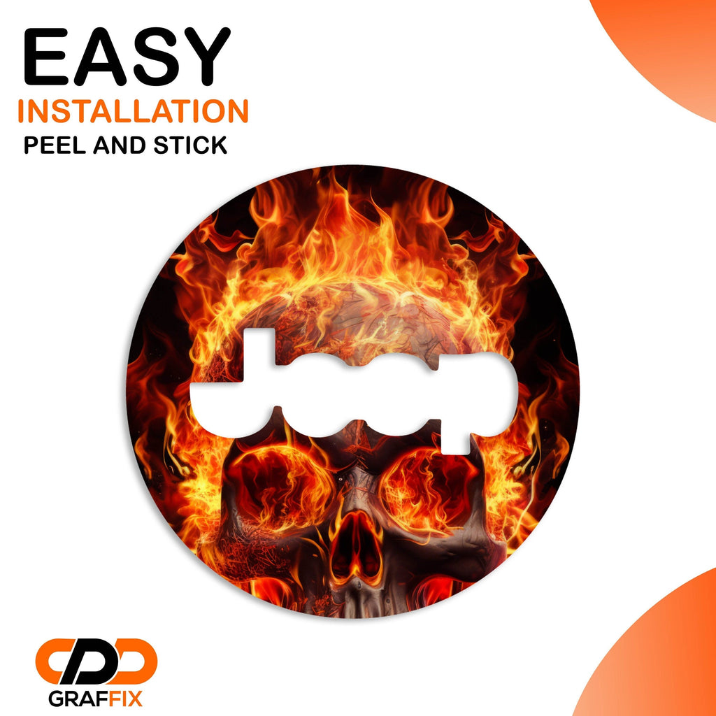 Flaming Skull Steering Wheel Decal Overlay Accessory for Jeep Vehicles