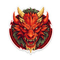 Mounted Red Dragon Head Vinyl Sticker Fantasy RPG Smog Decal for Water Bottle Laptop Tumbler Car DnD Tabletop Gift for Dragon Fans