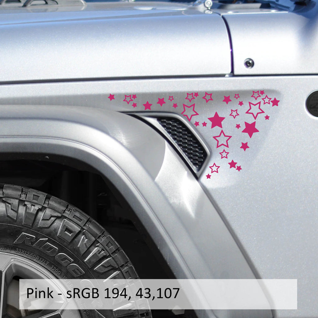 Stars Pattern Fender Vent Vinyl Decal Sticker Fits Jeep Wrangler JL/Jeep Gladiator JT 2018+