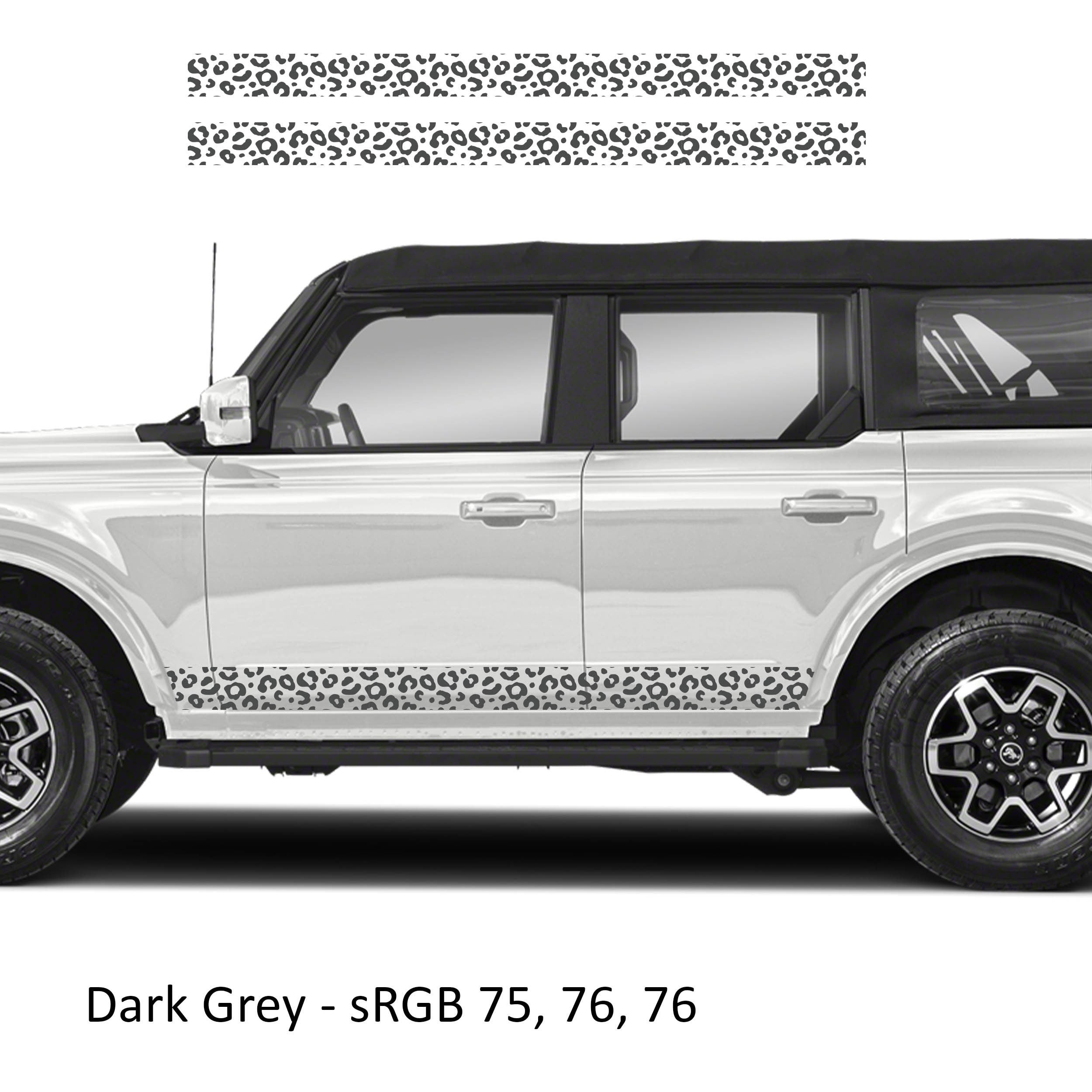 Leopard Print Side Skirt Stripe Kit Decals Fits Ford Bronco (4 Door) 2020 - Current