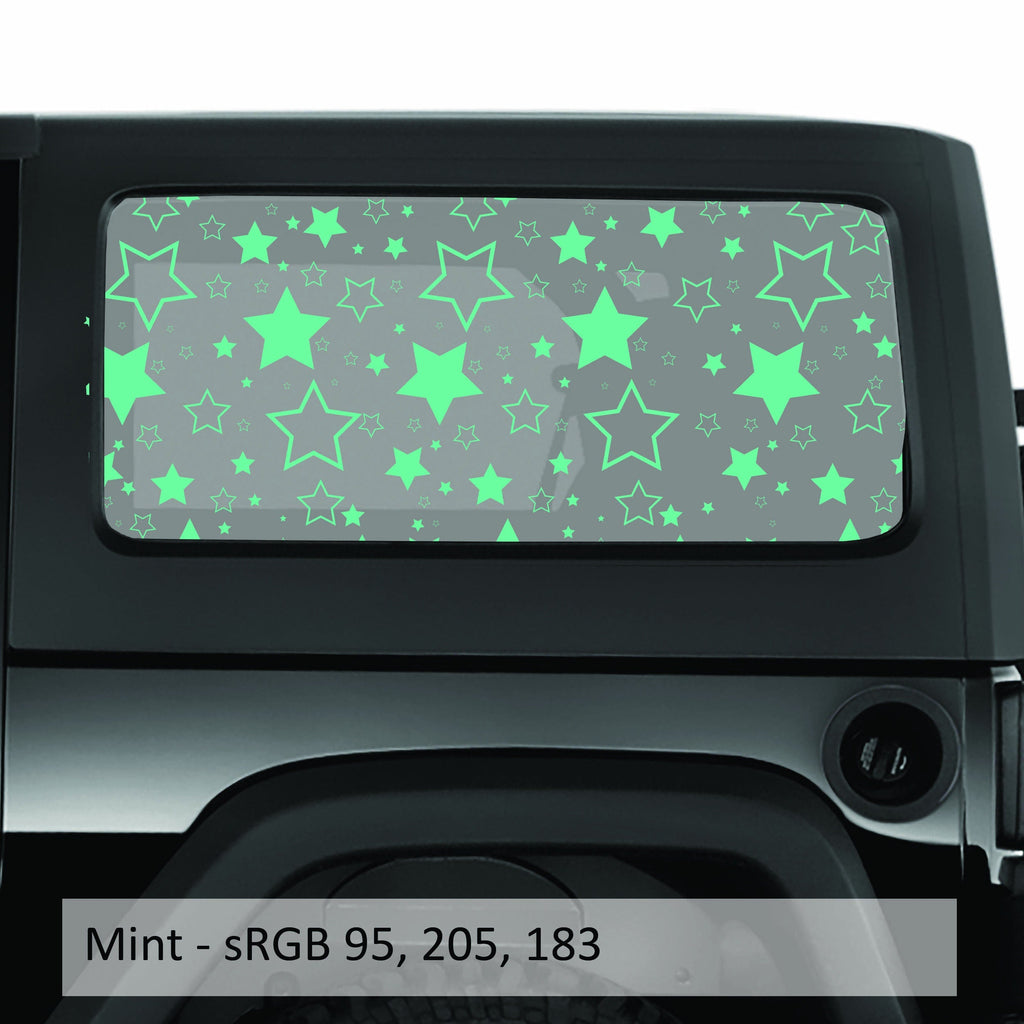 Stars Pattern Hardtop Window Decal Set - Fits Jeep 2-Door JK Wrangler 2007 - 2018