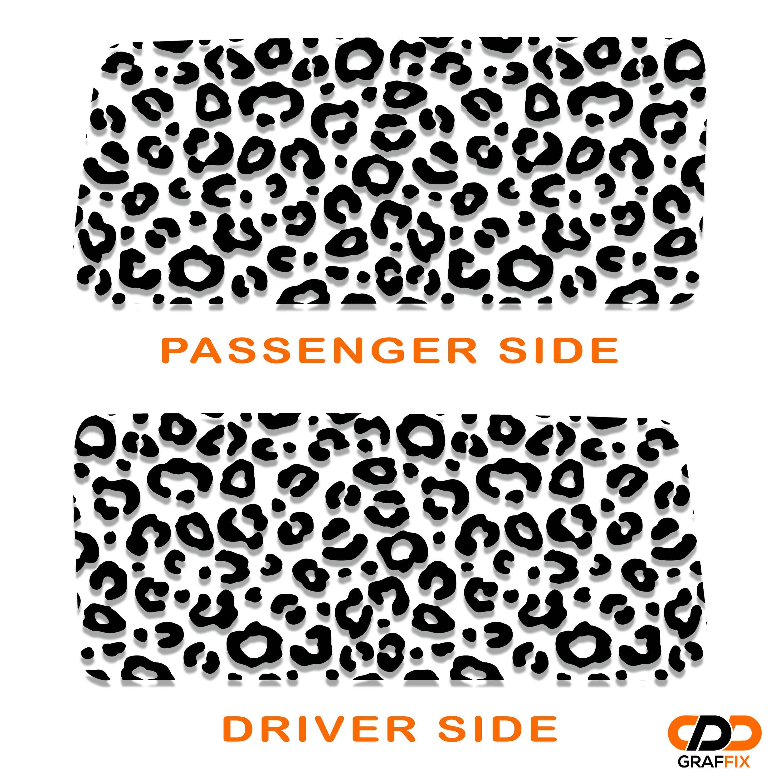 Leopard Cheetah Print Hardtop Window Decal Set - Fits Jeep 2-Door JK Wrangler 2007 - 2018