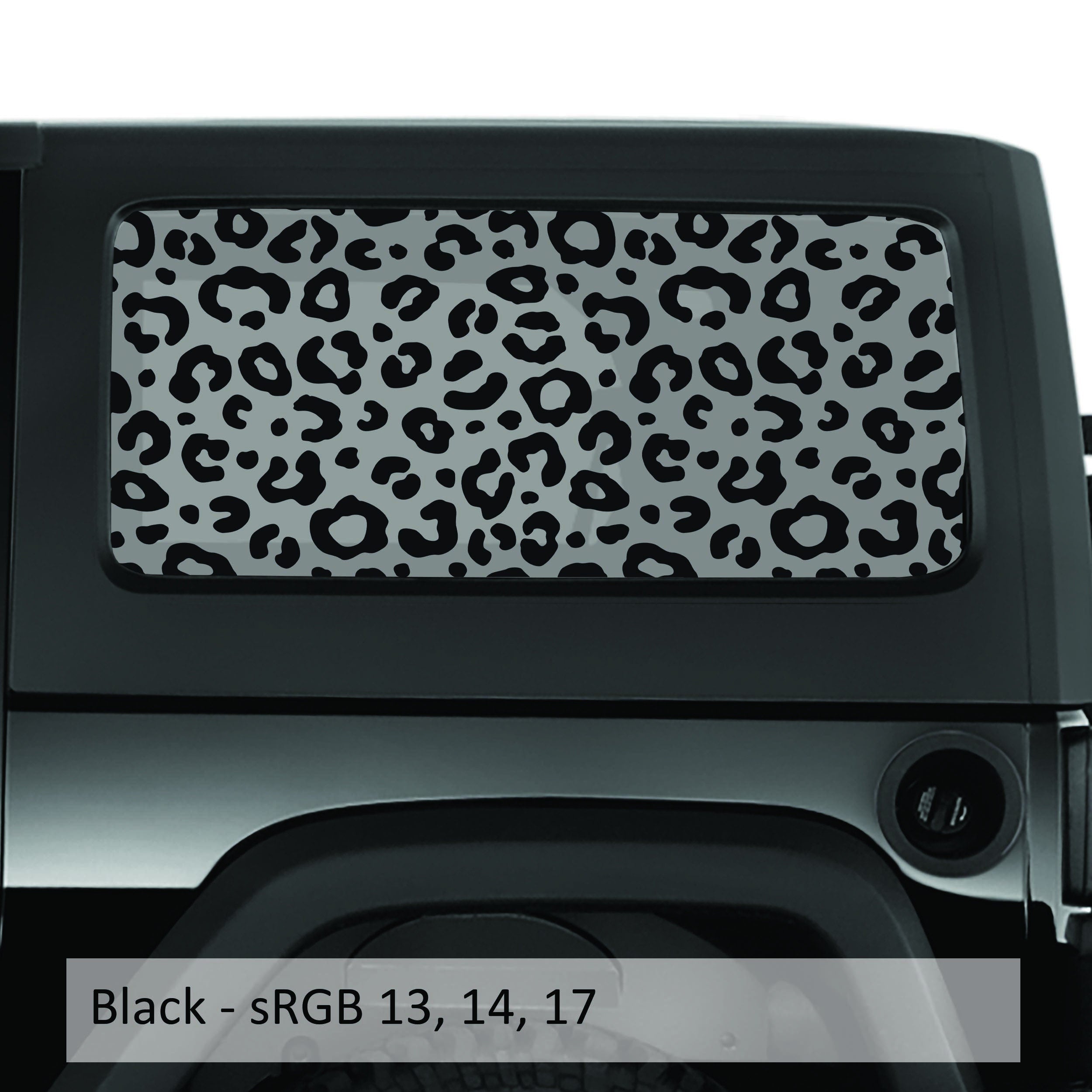 Leopard Cheetah Print Hardtop Window Decal Set - Fits Jeep 2-Door JK Wrangler 2007 - 2018