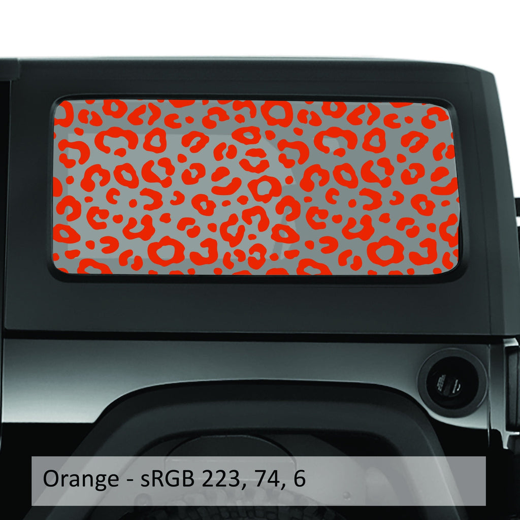 Leopard Cheetah Print Hardtop Window Decal Set - Fits Jeep 2-Door JK Wrangler 2007 - 2018