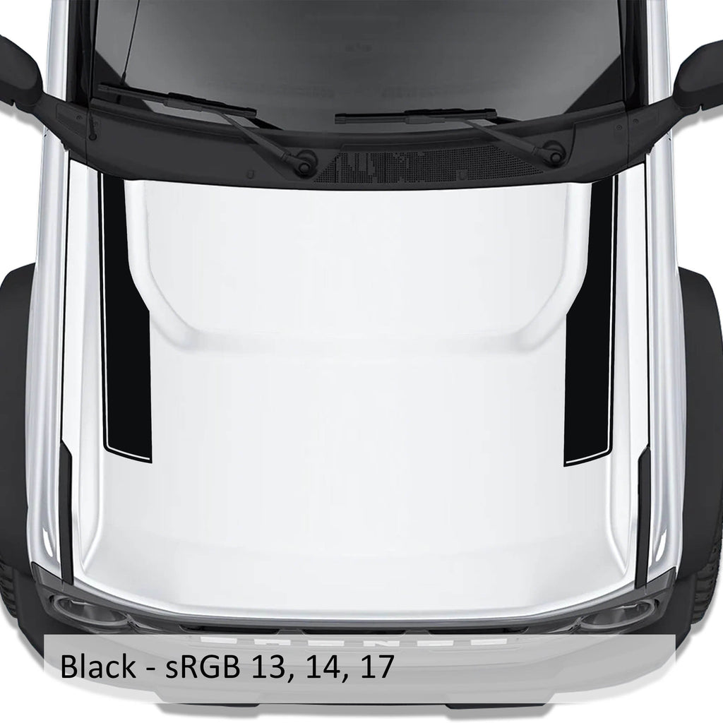 Side Hood Stripe Outline Graphic Kit Fits Ford Bronco 2021-2023