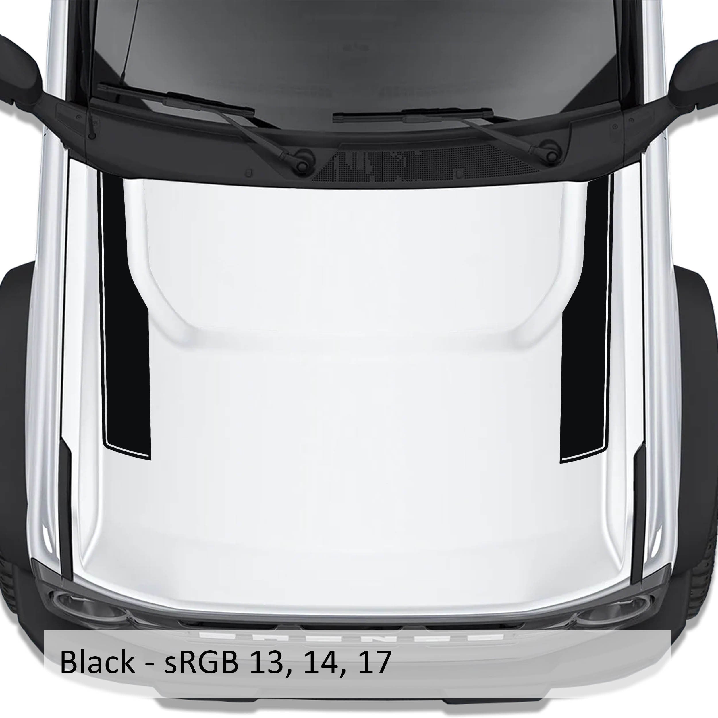 Side Hood Stripe Outline Graphic Kit Fits Ford Bronco 2021-2023