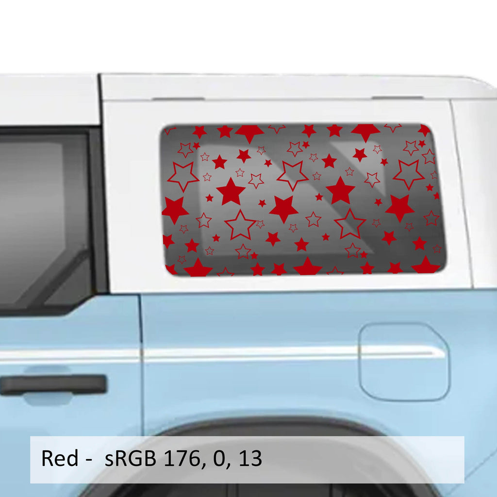 Starfield Pattern Rear Quarter Window Decals Fits 2021+ 4 Door Bronco Hardtops