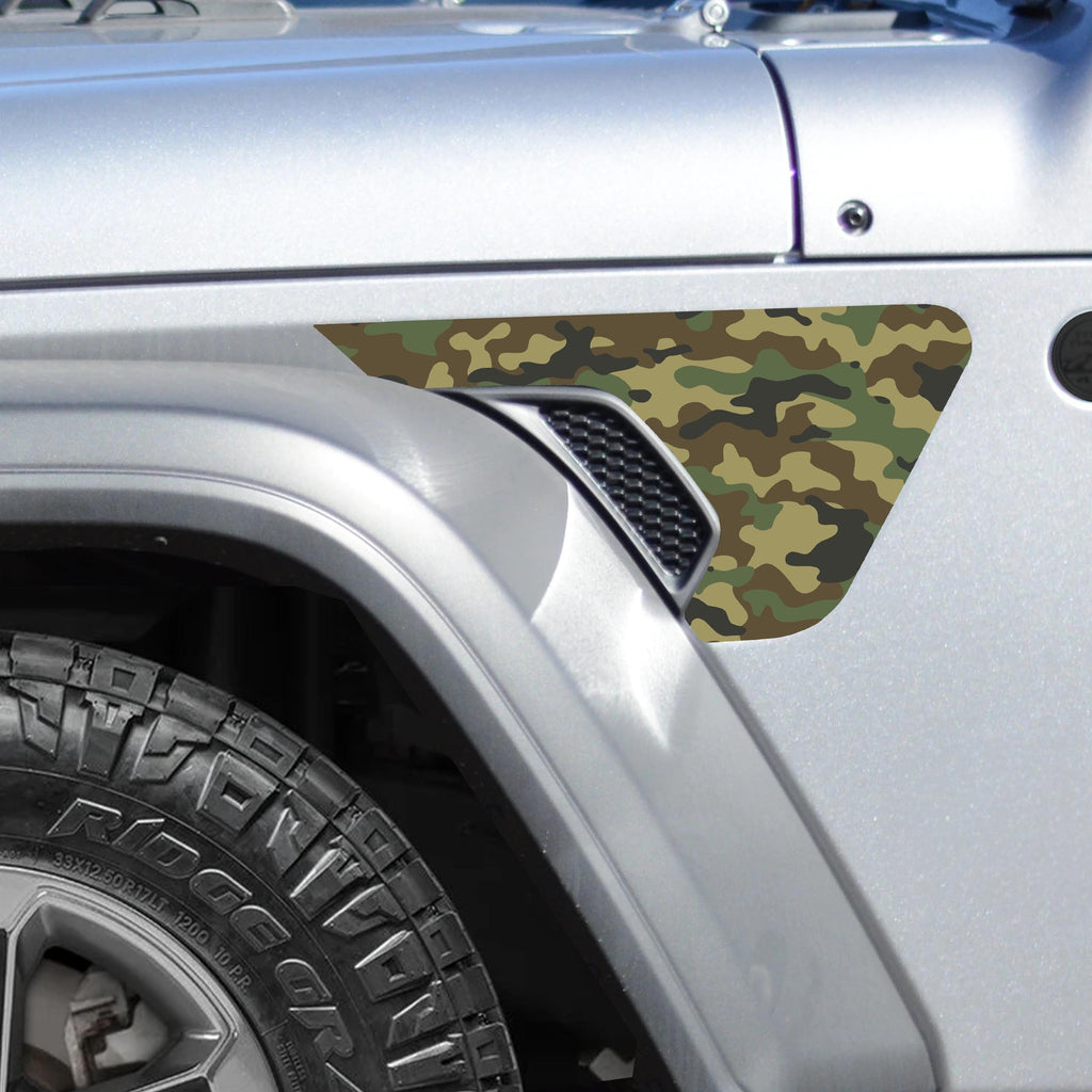 Woodland M81 Camouflage Fender Vent Vinyl Decal - Fits Jeep Wrangler JL/Jeep Gladiator JT 2018+