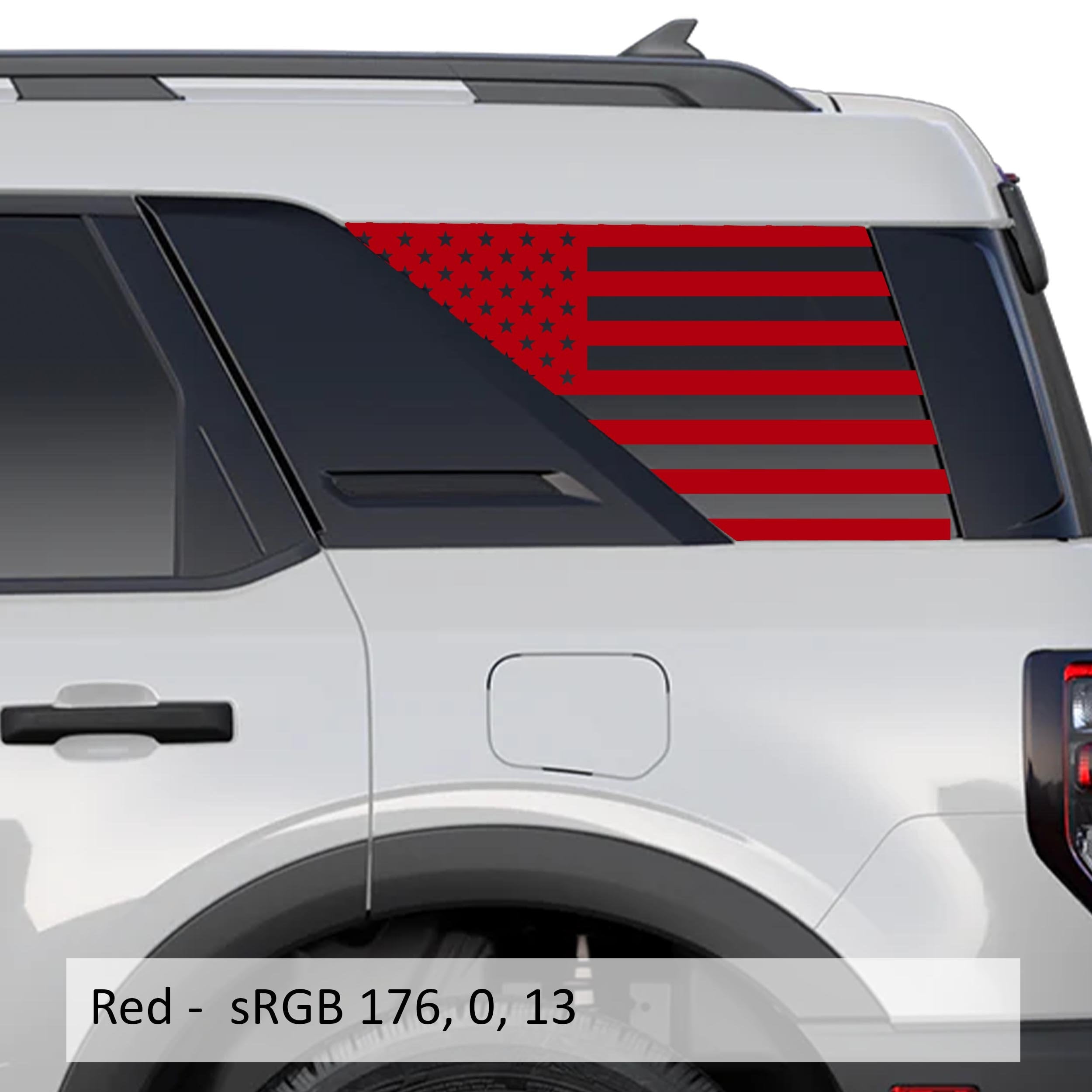 American Flag Rear Quarter Window Decals Fits 2021+ Bronco Sport