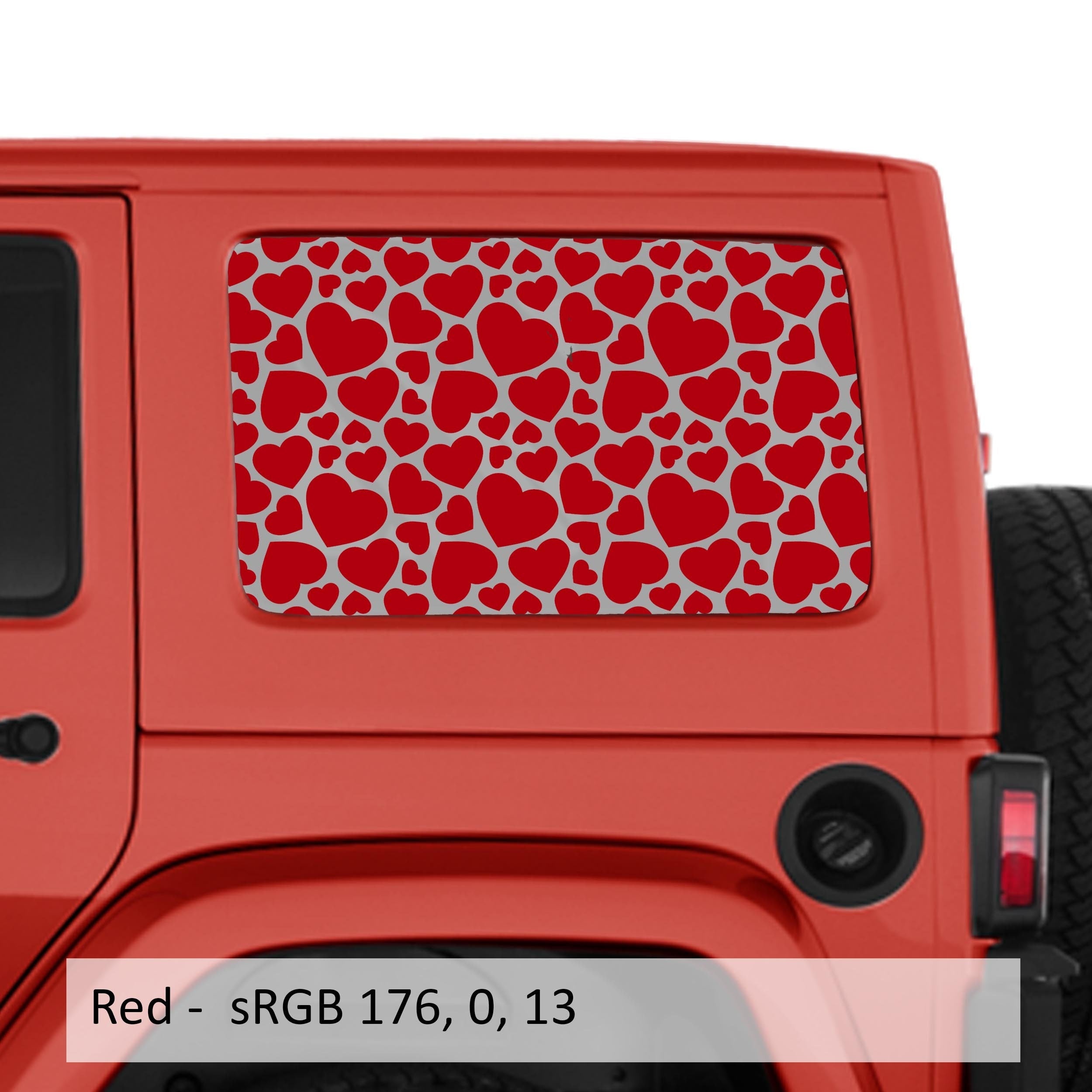 Heart Pattern Hardtop Window Decal Set - Fits Jeep Wrangler JKU 2007 - 2018
