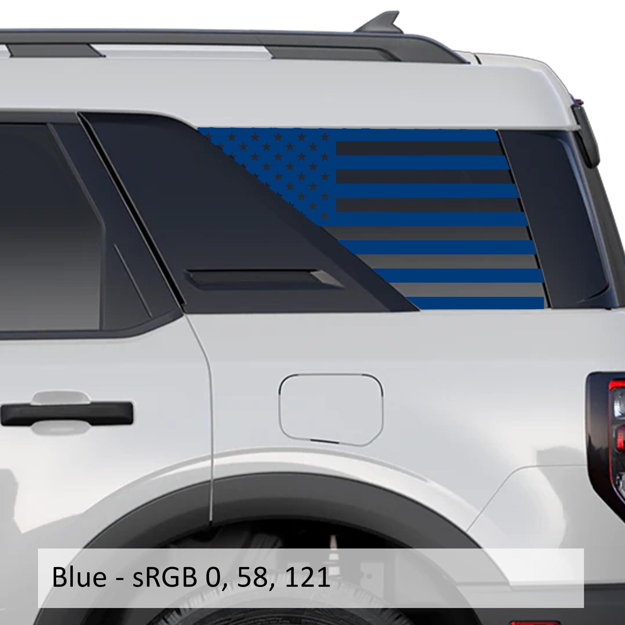 American Flag Rear Quarter Window Decals Fits 2021+ Bronco Sport