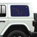 Alaska State Flag Side Windows Printed Perforated See-Thru Vinyl Decal - Fits 2&4 Door Jeep Wranglers 2007 - Present.
