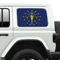 Indiana State Flag Side Windows Printed Perforated See-Thru Vinyl Decal - Fits 2&4 Door Jeep Wranglers 2007 - Present.