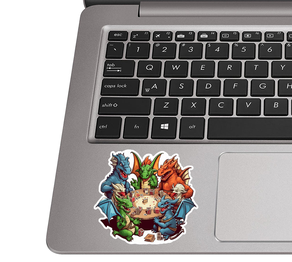 Wizards and Wings Dragon RPG Vinyl Sticker Fantasy Tabletop Game Decal for Water Bottle Laptop Car Journal Travel Gift for Gamers