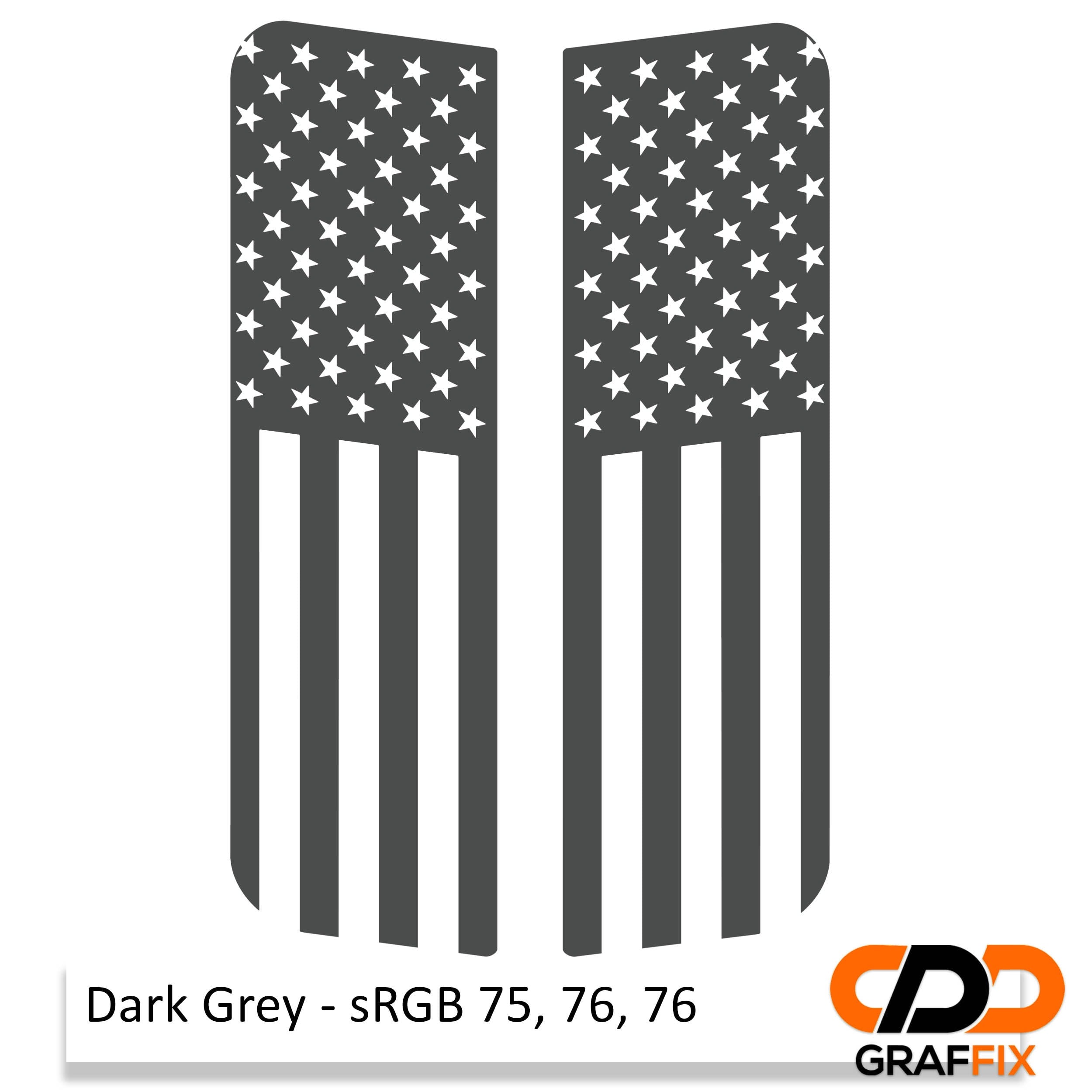 American Flag Verticle Side Window Vinyl Decal Set - Fits 2006-2017 Jeep Wrangler JKU Models