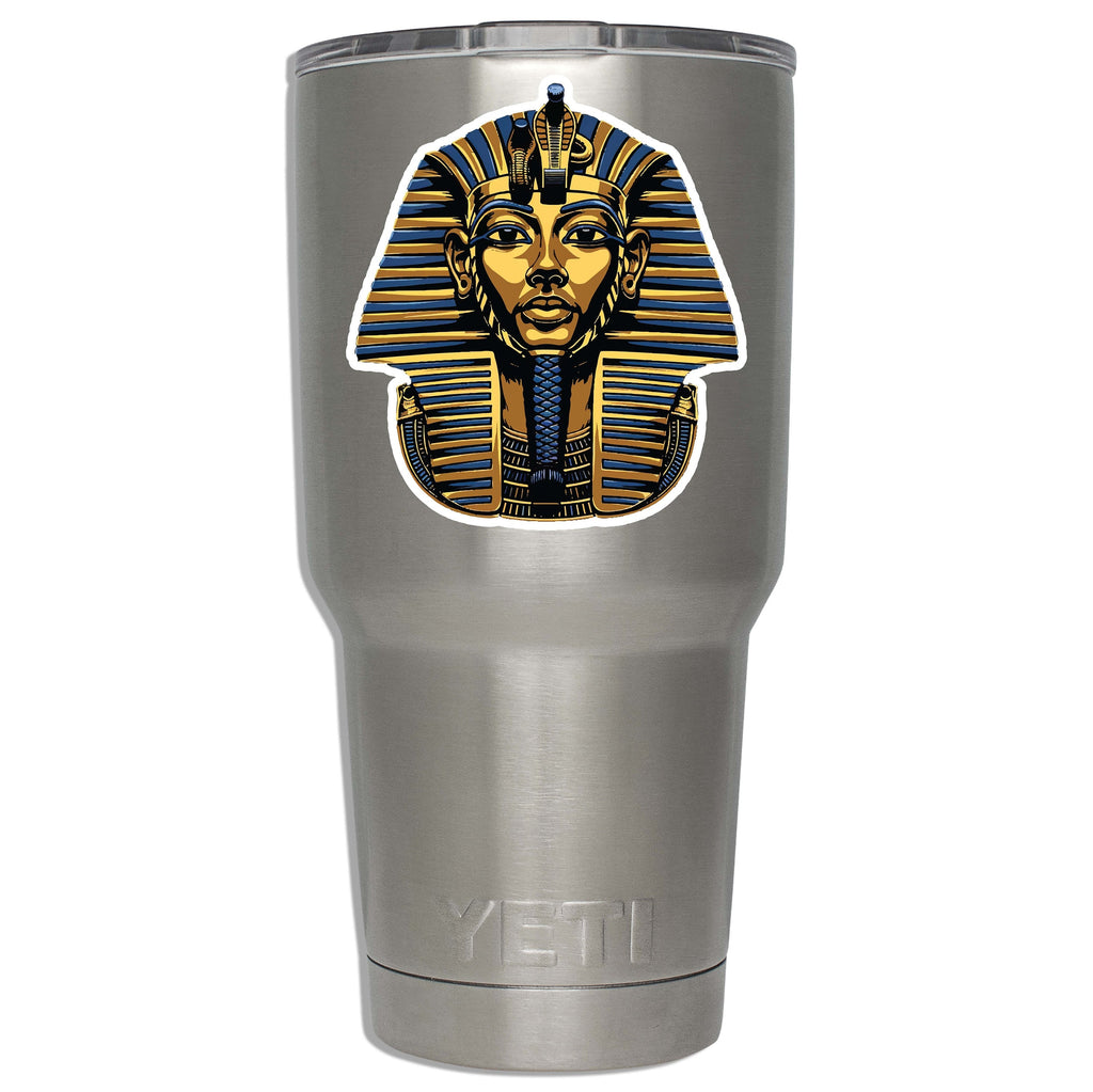 Pharaoh King Tut Golden Mask Vinyl Sticker Ancient Egyptian Decal for Laptop Water Bottle Car Cup Gift for Egypt and History Lovers