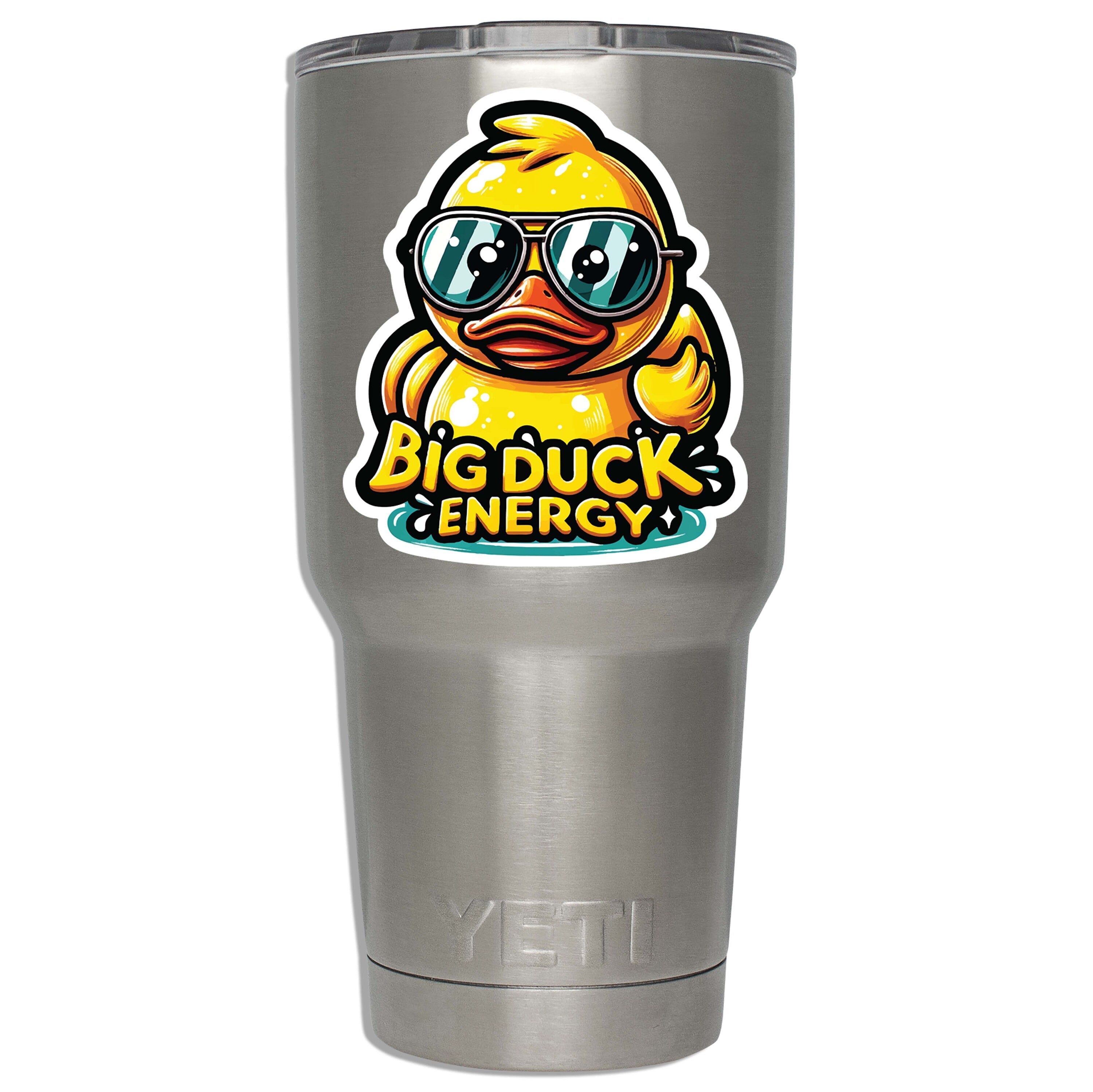 Big Duck Energy Vinyl Sticker | Funny Rubber Ducky Aviator Decal for Laptop, Water Bottle, Car, Suitcase, Luggage Tag | Travel Humor Gift