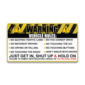 Vehicle Rules Funny Vinyl Sticker Get In Shut Up Hold On Car Laptop Water Bottle Suitcase Travel Gift