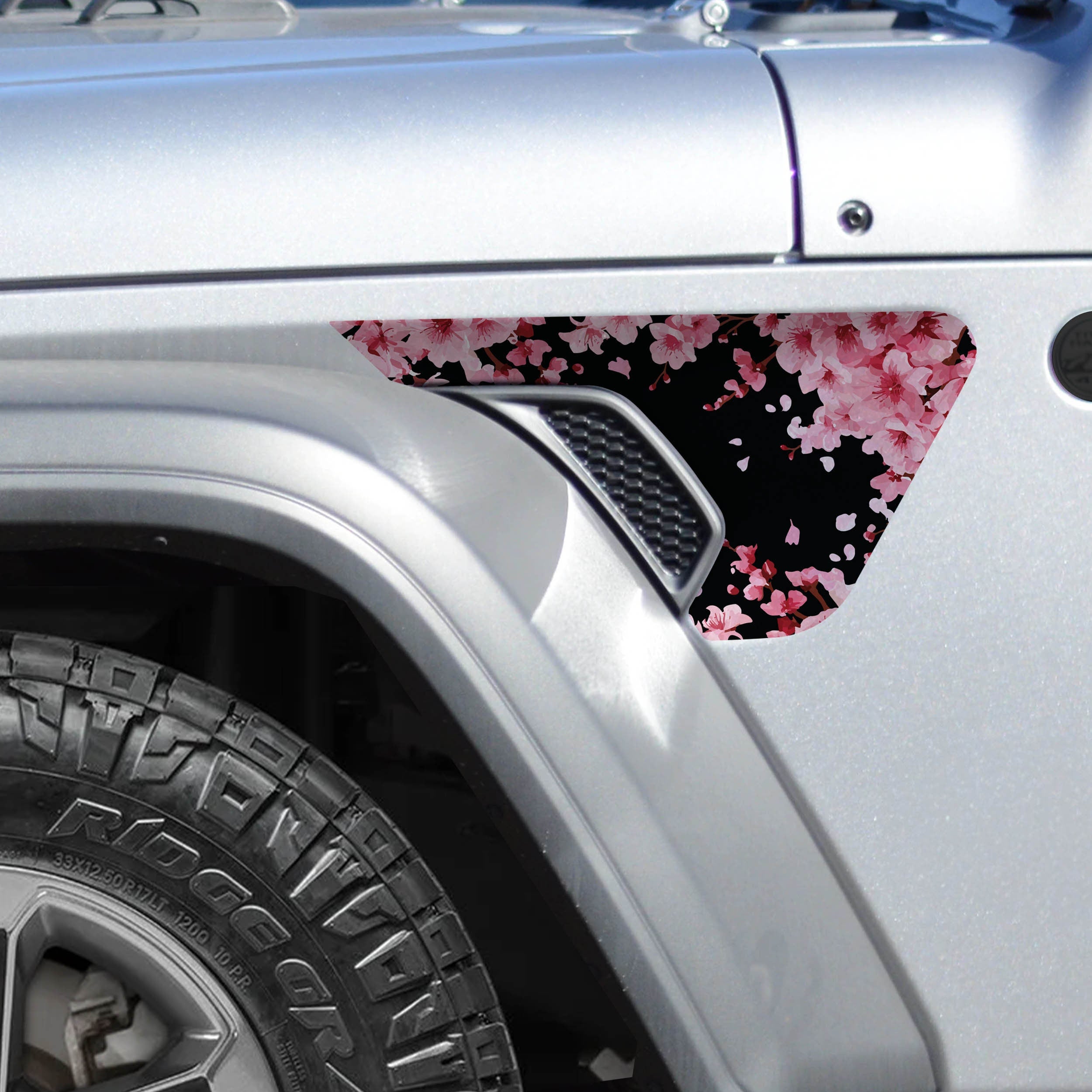 Japanese Cherry Blossom 2pc Vinyl Fender Decal Set - Fits Jeep Wrangler JL/Jeep Gladiator JT 2018+