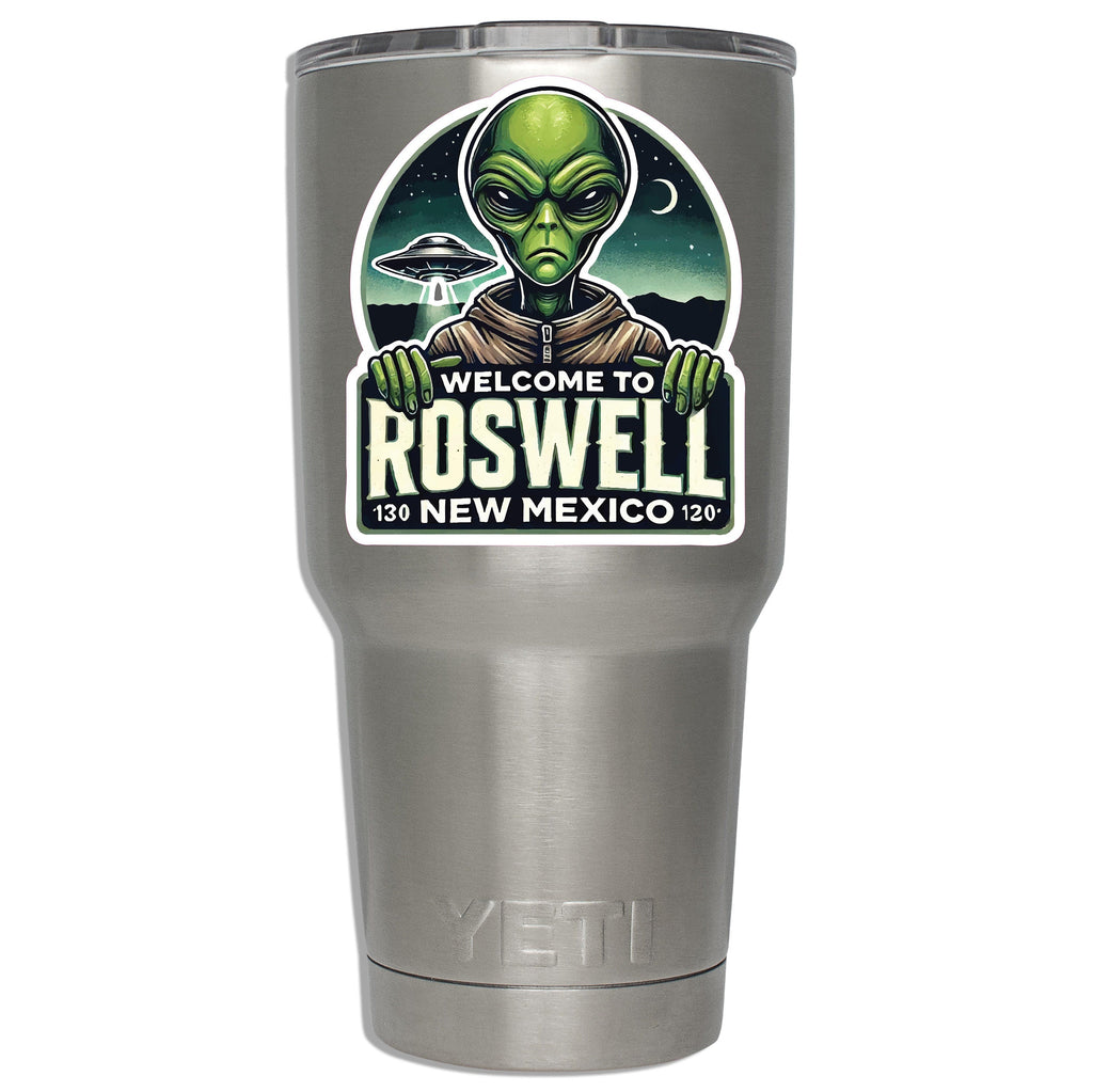 Funny Roswell Alien Sticker Area 51 UFO Vinyl Decal for Laptop Water Bottle Car Window Sci Fi Travel Gift New Mexico