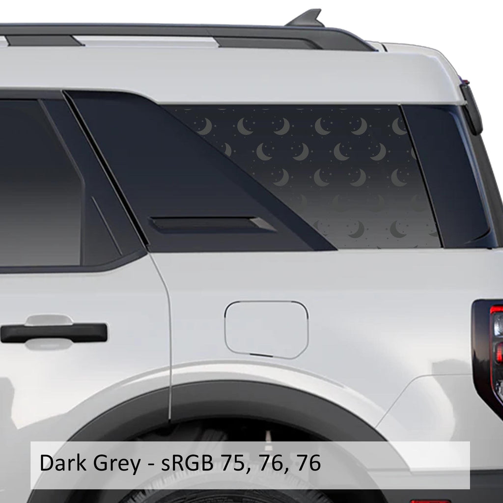 Moon and Stars Print Rear Quarter Window Decals Fits 2021+ Bronco Sport