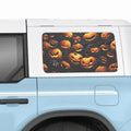 Halloween Dark Pumpkin Patch See-Thru Rear Quarter Window Perforated Decals for 2021+ 4 Door Bronco Hardtops