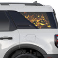Halloween Flaming Pumpkins Rear Side Perforated Vinyl See Thru Window Decals for 2021+ Ford Bronco Sport