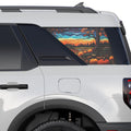 Halloween Quilted Pumpkin Patch Rear Side Perforated Vinyl See Thru Window Decals for 2021+ Ford Bronco Sport