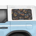 Halloween Shadow Pumpkin Patch Perforated Rear Quarter Window Decals - Fits 2021+ 4 Door Ford Bronco