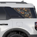 Halloween Shadow Pumpkin Patch Rear Side Perforated Vinyl See Thru Window Decals for 2021+ Ford Bronco Sport