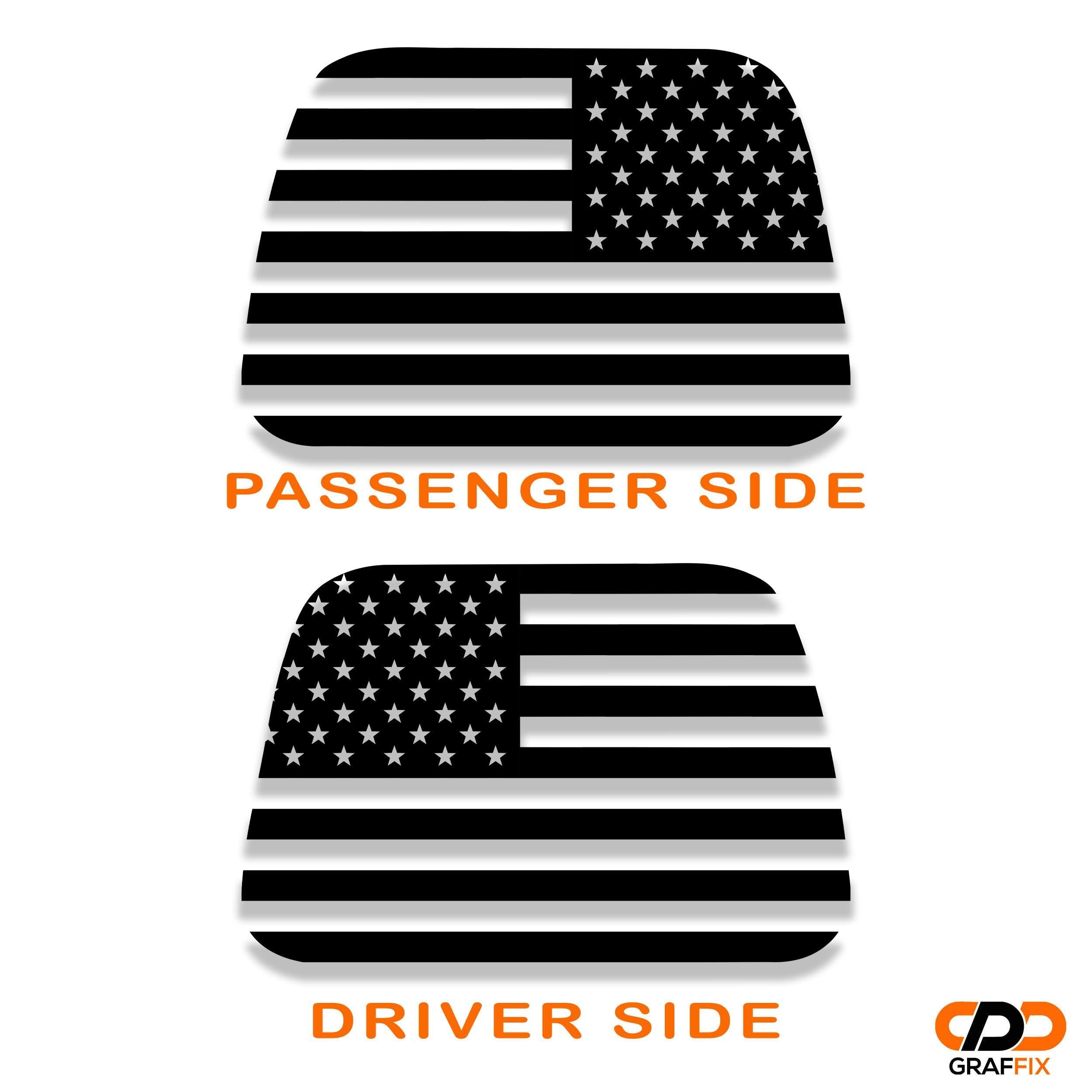 American Flag Window Decal Set - Fits Jeep Wrangler TJ Hardtop 1997 - 2006