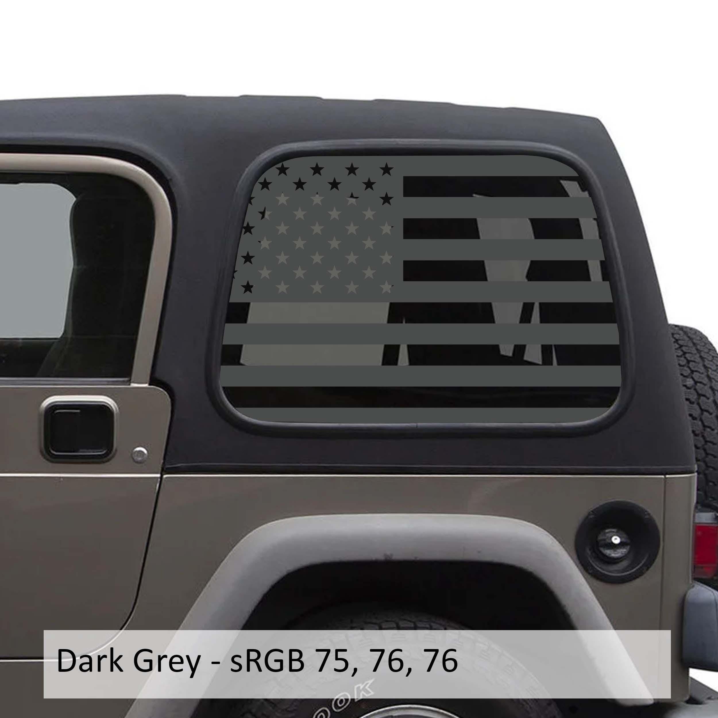American Flag Window Decal Set - Fits Jeep Wrangler TJ Hardtop 1997 - 2006
