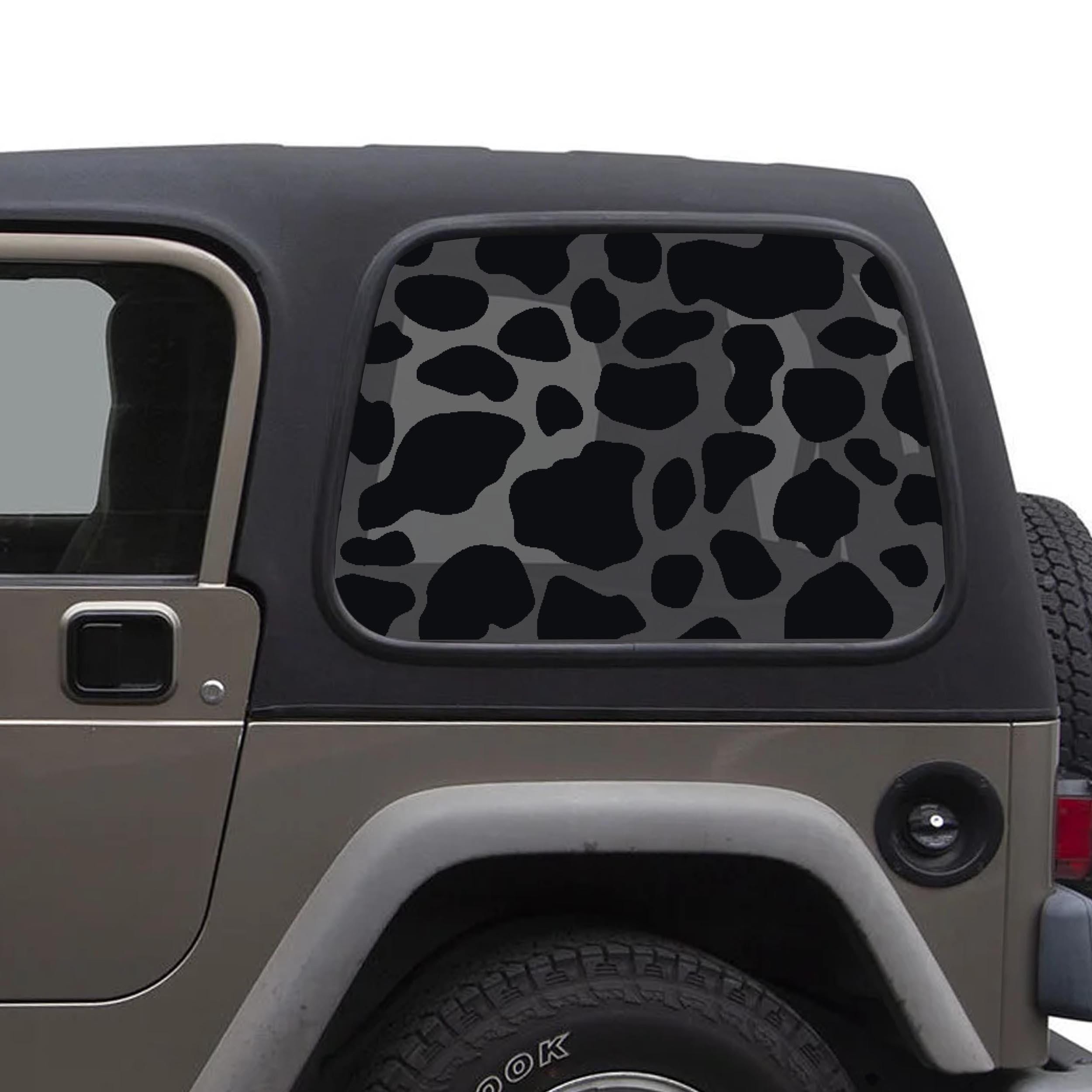 Cow Print Window Decal Set - Fits Jeep Wrangler TJ Hardtop 1997 - 2006
