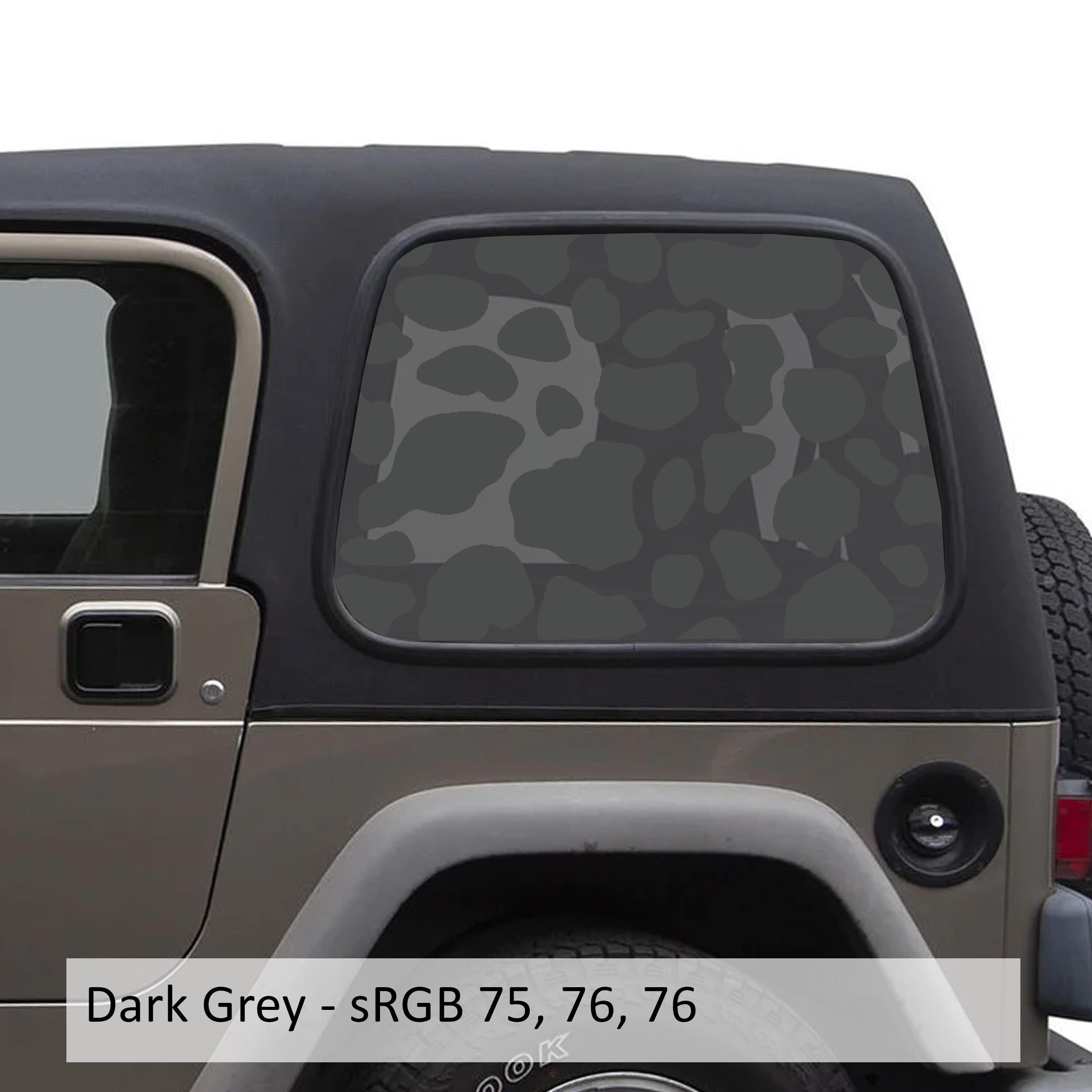 Cow Print Window Decal Set - Fits Jeep Wrangler TJ Hardtop 1997 - 2006