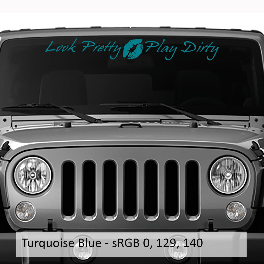 Look Pretty, Play Dirty with Lips Windshield Vinyl Decal