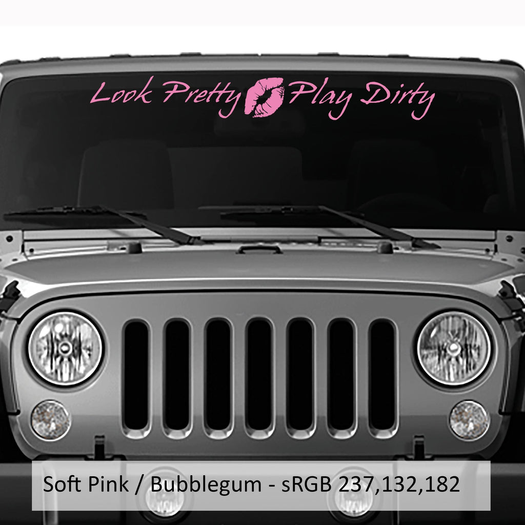 Look Pretty, Play Dirty with Lips Windshield Vinyl Decal